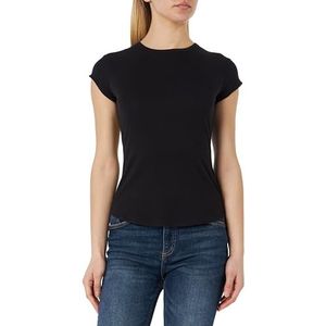 Sloggi Go Ribbed T-shirt voor dames, zwart, XS