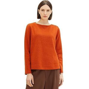 TOM TAILOR Sweatshirt voor dames, 32403 - Gold Flame Orange Melange, XL