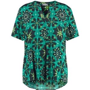 SAMOON Blouse 1/2 mouw, Smaragd patroon, 52 Grote maten