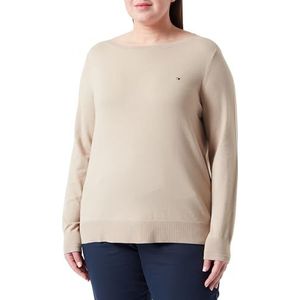 Tommy Hilfiger Dames CRV CO Jersey Stitch Boat-NK SWT Beige 48, Beige, 48