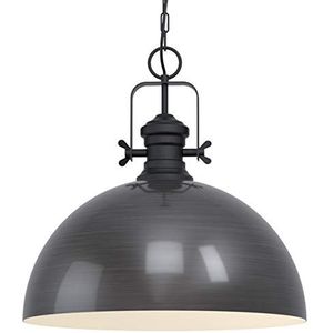 EGLO Combwich 1 Hanglamp, 1-lichts, industrieel, vintage, retro, hanglamp van staal in zwart, crème, voor eettafel en woonkamer, E27-fitting, diameter 53 cm