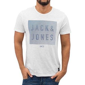 JACK & JONES Heren T-shirt 12085645, met print, wit (white), XL