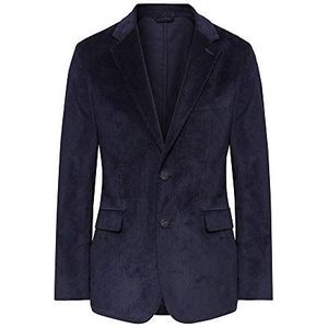 Hackett London Heren Stretch Cott Cord JKT Suit Jacket, Blauw (marine 595), 22 (Manufacturer size: 48/Regular)