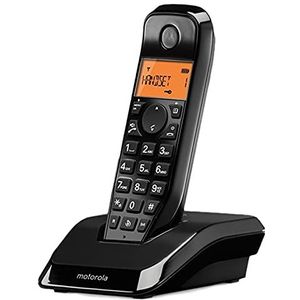 glowster Draadloze DECT-telefoon, zwart design, helder geluid, bereik tot 300 m, intercominstallatiefuncties, ideaal voor communicatie thuis.