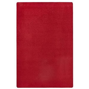 Hanse Home Indoor tapijt Fancy – woonkamertapijt, effen, modern velours tapijt voor eetkamer, woonkamer, kinderkamer, hal, slaapkamer, keuken – rood, 100 x 150 cm