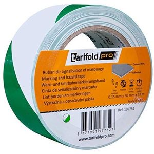 Tarifold 1 plakband voor vloer, veiligheid, groen en wit, rol 50 mm x 33 m, 50 mm x 33 m