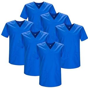 MISEMIYA - Set van 6 stuks - Sanitaire kippenuniform voor Mexico verpleegsters, koningsblauw 21, XXL