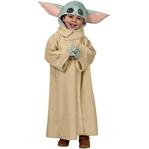 RUBIES - Officieel Star Wars – kostuum baby Yoda – maat 3 – 4 jaar – kinderkostuum met lange fleece jas, handen van schuim en een bivakmuts met gevoerde oren