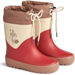 Wheat Unisex kinderschoenen thermo-rubberlaarzen effen junior maten jongens en meisjes 100% natuurlijk rubber regenschoen, 2072 Rood, 23 EU