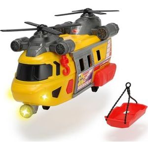 Dickie Toys - Reddingshelikopter met draaibaar voorlicht & geluid, helikopter met optreklier incl. drager, batterijen inbegrepen, 30 cm, vanaf 3 jaar