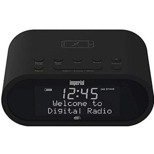 Imperial DABMAN D20 wekkerradio (DAB+/DAB/FM, mono, wekker, klokradio, draadloos oplaadfunctie, favorietengeheugen) zwart