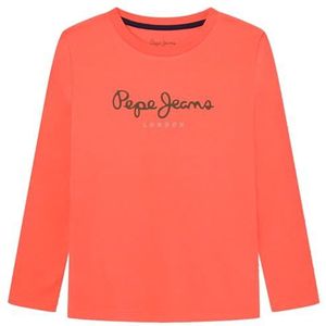 Pepe Jeans Pinner Top met lange mouwen voor kinderen, oranje (gebrande oranje), 12 jaar