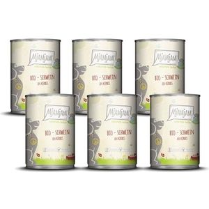 MjAMjAM - Premium natvoer voor honden - natuurlijk lekker - BIO varkensvlees met pompoen,6 pak (6 x 400g), graanvrij met extra vlees