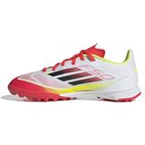 adidas Uniseks-Kind F50 LEAGUE Football boots Turf Kids, Cloud White/Core Black/Solar Yellow, 28 EU