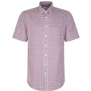 Seidensticker Zakelijk overhemd voor heren, regular fit, strijkvrij, New Button-down, korte mouwen, 100% katoen, roze, 39