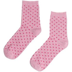 PIECES dames sokken, Rose Shadow/Detail: Small Dots IN POPPY ROOD, One size