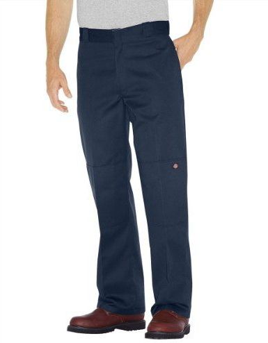 Dickies Herenbroek, losse pasvorm, dubbele knie, twill werkbroek, blauw (Dark Navy), 30W x 30L, donkermarineblauw, 30W / 30L