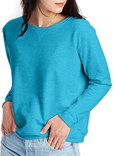 Hanes EcoSmart Sweatshirt met ronde hals voor dames, Bold Blue Heather, S