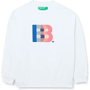 United Colors of Benetton Tricot G/C M/L 39DJU102Q Sweatshirt met capuchon, wit, gekleurde opdruk 902, XS voor heren