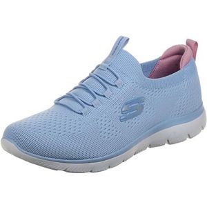 Skechers Dames Summits, lichtblauw gebreid/multi trim, 9 UK, Lichtblauwe gebreide Multi Trim, 42 EU