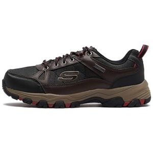 Skechers Wandelschoen Selmen Cormack heren Sneaker , Chocolade Zwart Leer W Synthetisch Mesh , 44 EU