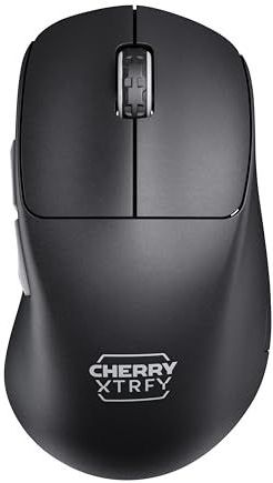 CHERRY XTRFY M64 Pro Wireless, Ultrasnelle Draadloze Gamingmuis, 2,4 GHz, Geoptimaliseerd voor E-Sports, 8K-Muis, Ergonomische Vorm met platte Voorkant, Zwart