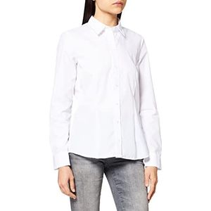Seidensticker Damesblouse - City blouse - hemdblouse - regular fit - lange mouwen - effen - 100% katoen, wit, 52 NL