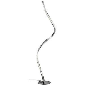 Reality, Vloerlamp, Rubin incl. 1 x LED, SMD, 9,0 W, 3000 K, 810 lumen. Kunststof, Wit, Lichaam: Metaal, Geveegd aluminium Ø:18,0cm, H:116,0cm