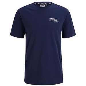 FILA Heren BORNE Regular Graphic T-shirt, Medieval Blue, L, medieval blue, L