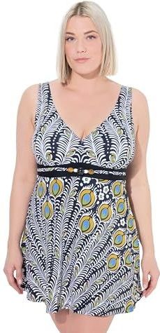 Ulla Popken - Badpak - Gemengde Kleuren - Zwart