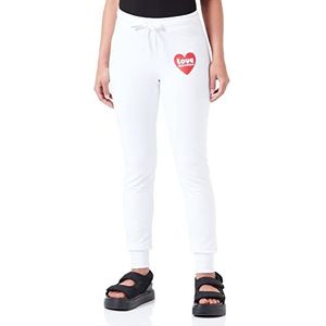 Love Moschino Slimfit joggingbroek, vrijetijdsbroek voor dames, Optisch Wit, 34 NL