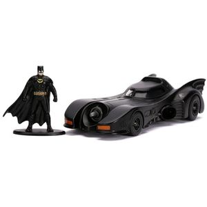 Jada Toys 253213003 Batmobil 1989, hooggedetailleerd 1:32 modelauto incl. Batman-figuur, deuren kunnen worden geopend, met vrijloop, zwart