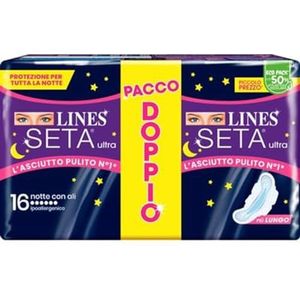 Lines Seta Ultra Nachtverband met vleugels, 16 stuks