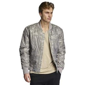 Urban Classics Heren Jas Tonal Camo Bomber Jacket, grijs (Stone 372), S