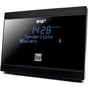 Dual DAB 2 A digitale radio-adapter met afstandsbediening (LCD-display, DAB(+)/FM-tuner, alarmfunctie), zwart