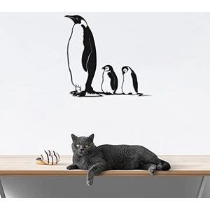 Decovieno Metaal pinguïn Muur Decor, 60 cm Lengte x 63 cm Breedte x 3 cm Hoogte, Zwart