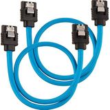 Corsair Premium SATA3-kabel (6 Gbps, 30 cm), met ommanteling, blauw