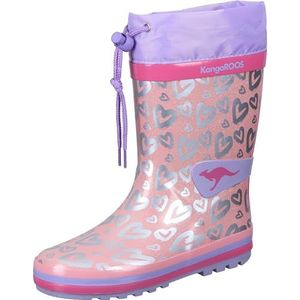 KangaROOS K-rain regenschoen voor kinderen, Lavendel Metallic Heart, 25 EU