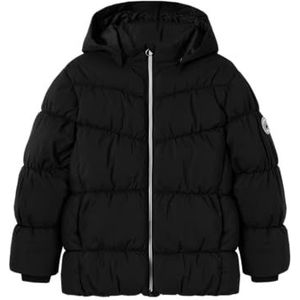 NAME IT Nkfmorning Puffer Jacket TB gewatteerde jas voor meisjes, Zwart, 128 cm