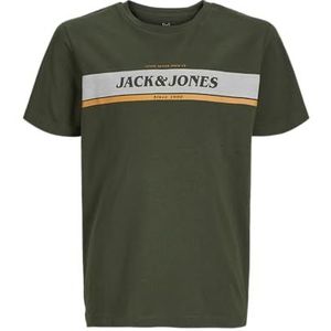 JACK & JONES Jjalex Tee Ss Crew Neck Jnr T-shirt voor jongens, Combu Green, 128