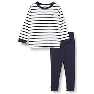 Petit Bateau Pijamaset voor jongens, Wit/Blauw, 5 Jaar