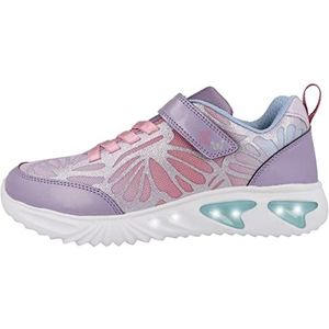 Geox J Assister Girl Sneakers voor dames, Lt Violet Watersea, 37 EU