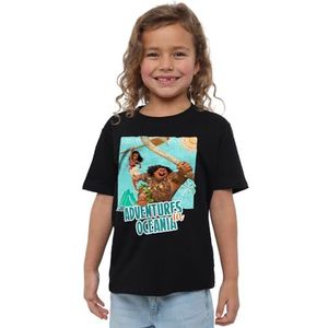 mandarin creative ltd Moana Maui Moana Aventures in Oceania meisjes T-shirt, zwart, 7-8 jaar, Zwart, 7-8 jaar