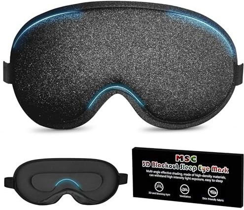 MSC - Masque de Sommeil - 100% Occultant - Ergonomisch 3D Design - Voor Man en Vrouw