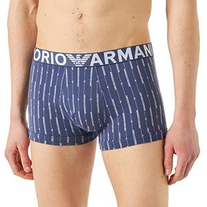 Emporio Armani Men's All Over Vertical Logo Trunk Stammen voor heren, Vert.ea Denim/Wit, XL