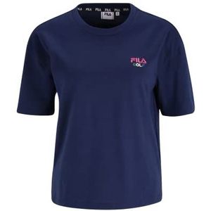 FILA Bell Cropped Graphic T-shirt voor dames, medieval blue, XL