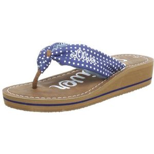 s.Oliver dames casual teenslippers, Blauw Navy 805, 40 EU