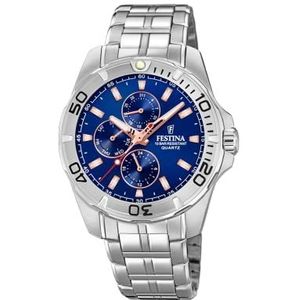 Horloge Solo Tempo Festina F20445/5 voor heren, blauw, Eén maat, armband