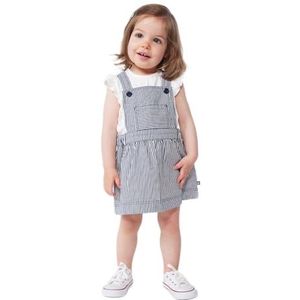 Petit Bateau Algemene jurk voor meisjes, Blauw/Wit, 12 Maanden