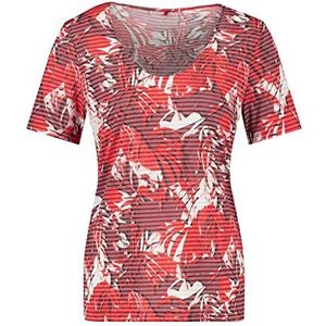 GERRY WEBER Edition T-shirt voor dames, Helder rood/ecru/print, 36